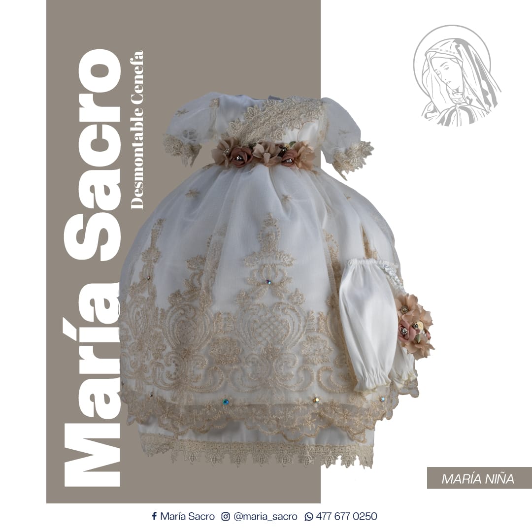 Vestido Divina Infantita con accesorios modelo Desmontable Cenefa