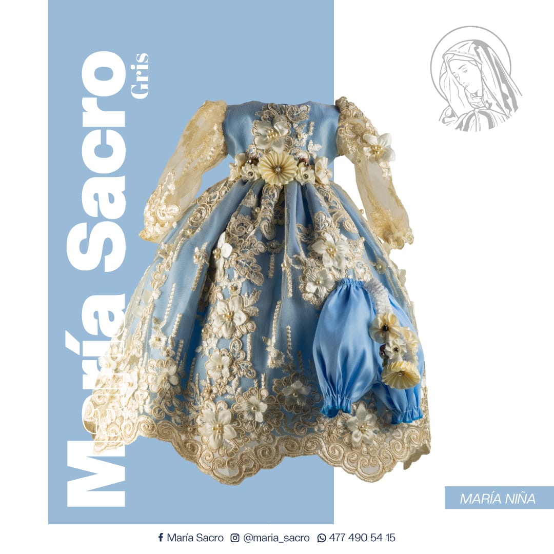 Vestido Divina Infantita con accesorios modelo Gris