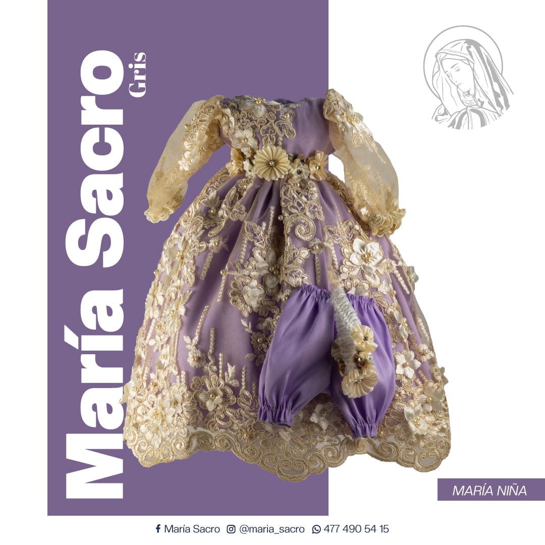 Vestido Divina Infantita con accesorios modelo Gris
