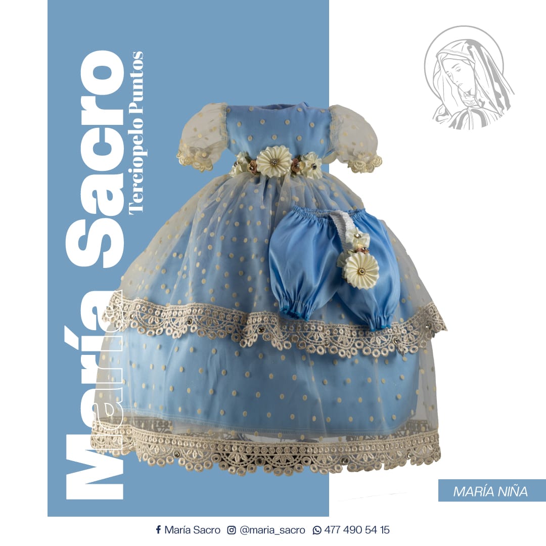 Vestido Divina Infantita con accesorios modelo Terciopelo Puntos