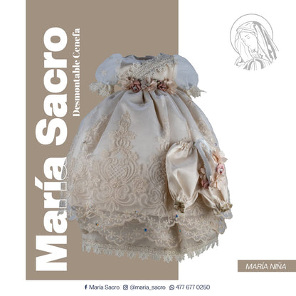 Vestido Divina Infantita con accesorios modelo Desmontable Cenefa