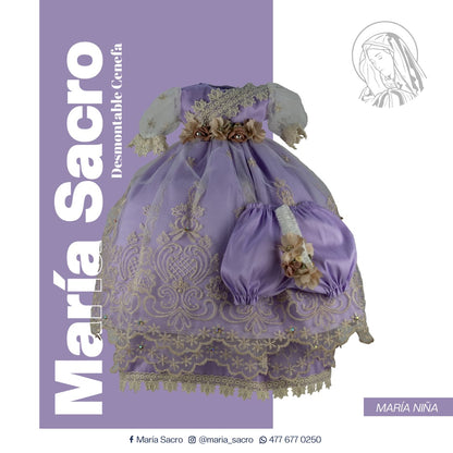 Vestido Divina Infantita con accesorios modelo Desmontable Cenefa