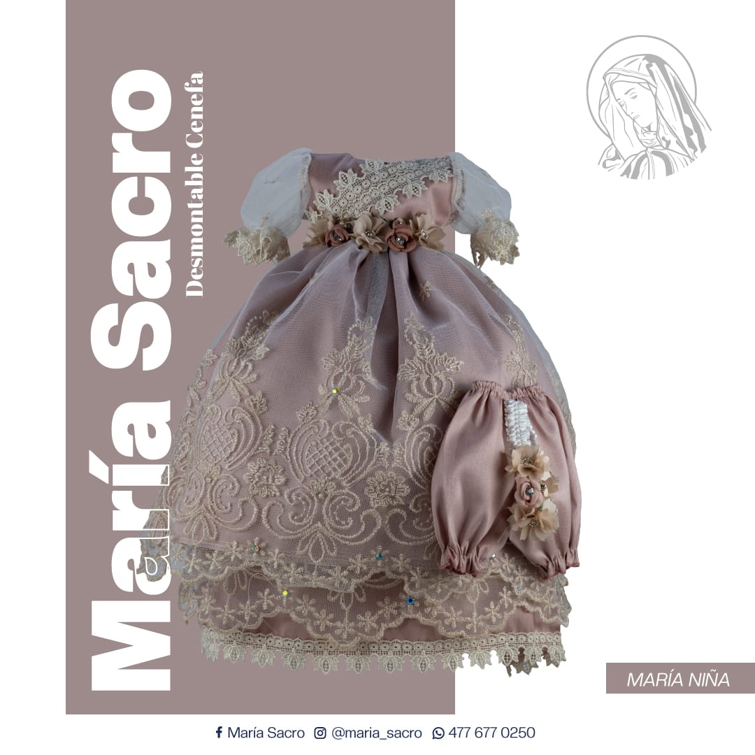 Vestido Divina Infantita con accesorios modelo Desmontable Cenefa