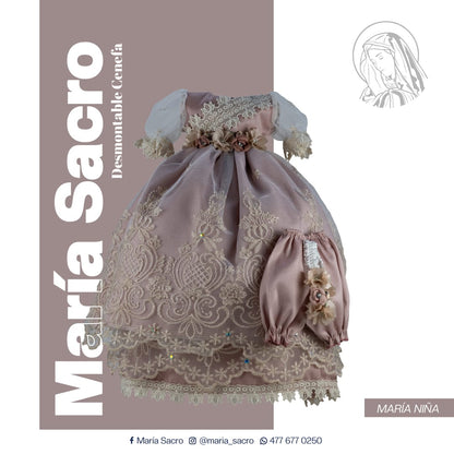 Vestido Divina Infantita con accesorios modelo Desmontable Cenefa