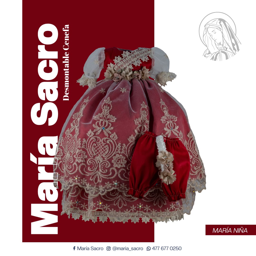 Vestido Divina Infantita con accesorios modelo Desmontable Cenefa