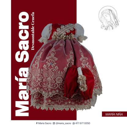 Vestido Divina Infantita con accesorios modelo Desmontable Cenefa