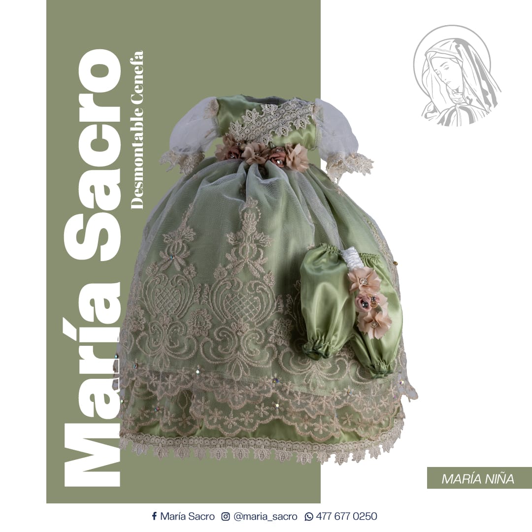 Vestido Divina Infantita con accesorios modelo Desmontable Cenefa