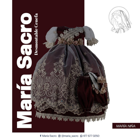 Vestido Divina Infantita con accesorios modelo Desmontable Cenefa