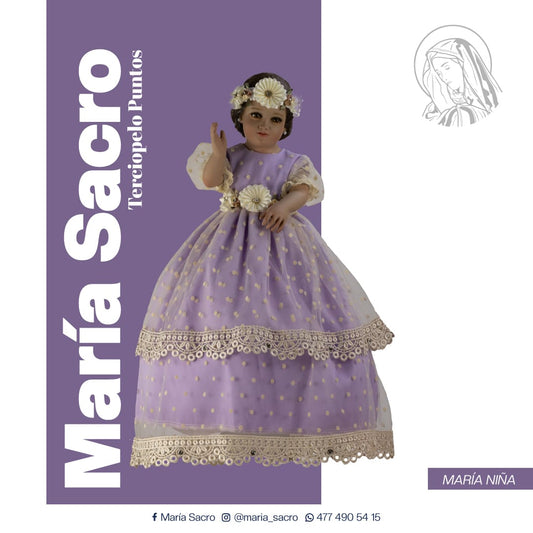 Vestido Divina Infantita con accesorios modelo  Terciopelo Puntos