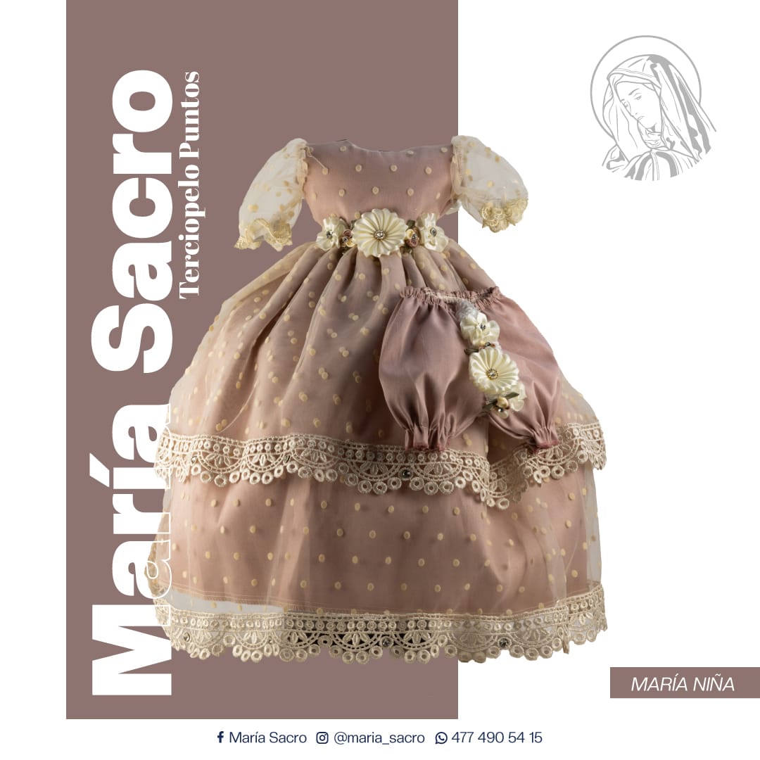 Vestido Divina Infantita con accesorios modelo  Terciopelo Puntos