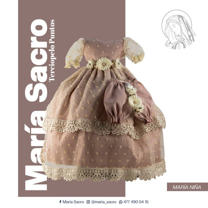 Vestido Divina Infantita con accesorios modelo  Terciopelo Puntos