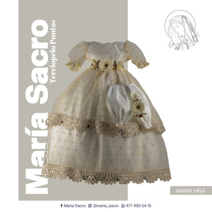 Vestido Divina Infantita con accesorios modelo  Terciopelo Puntos