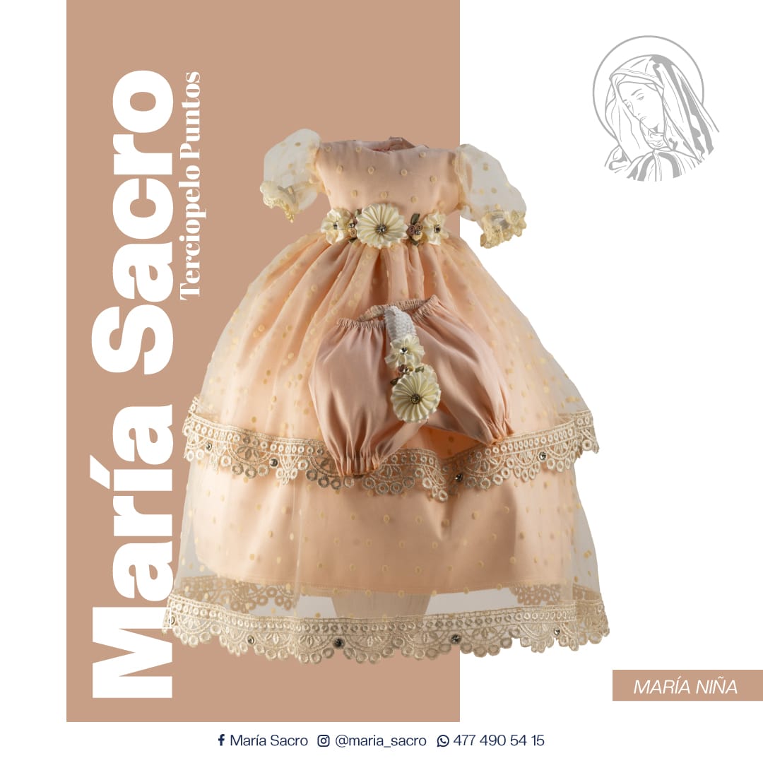 Vestido Divina Infantita con accesorios modelo  Terciopelo Puntos