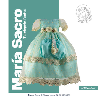 Vestido Divina Infantita con accesorios modelo  Terciopelo Puntos
