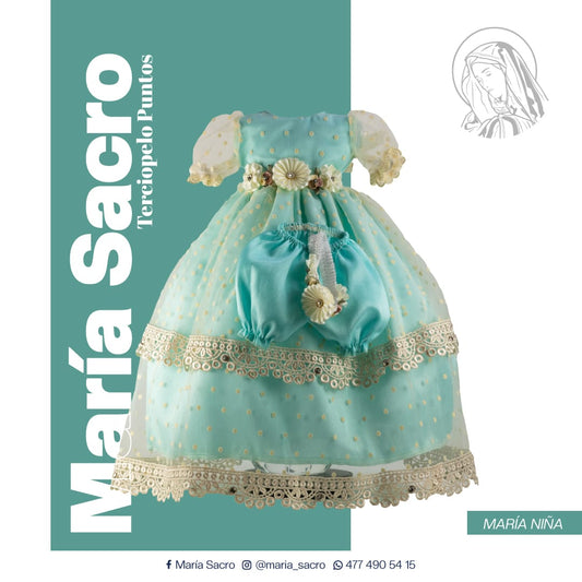 Vestido Divina Infantita con accesorios modelo  Terciopelo Puntos